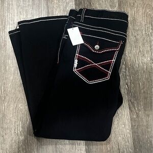 NWT True Lucky Men’s Black Jeans with Red Stitching